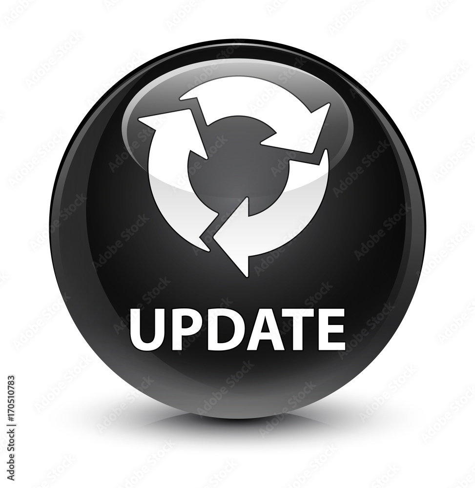 Update (refresh icon) glassy black round button Update (refresh icon) glassy black round button