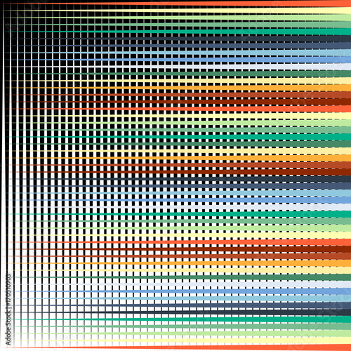 Abstract colorful horizontal straight lines on black background. pattern Vector background.