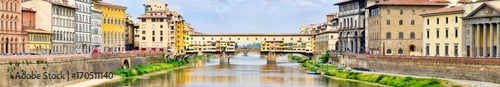 The city of Florence and the Ponte Vecchio over the river Arno © kmiragaya