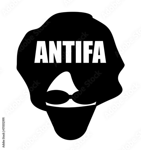 antifa anarchist with face covered