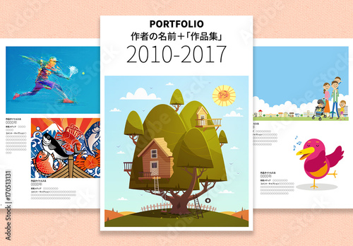 サイズのイラストレーション作品ポートフォリオ例 Stock Template Adobe Stock