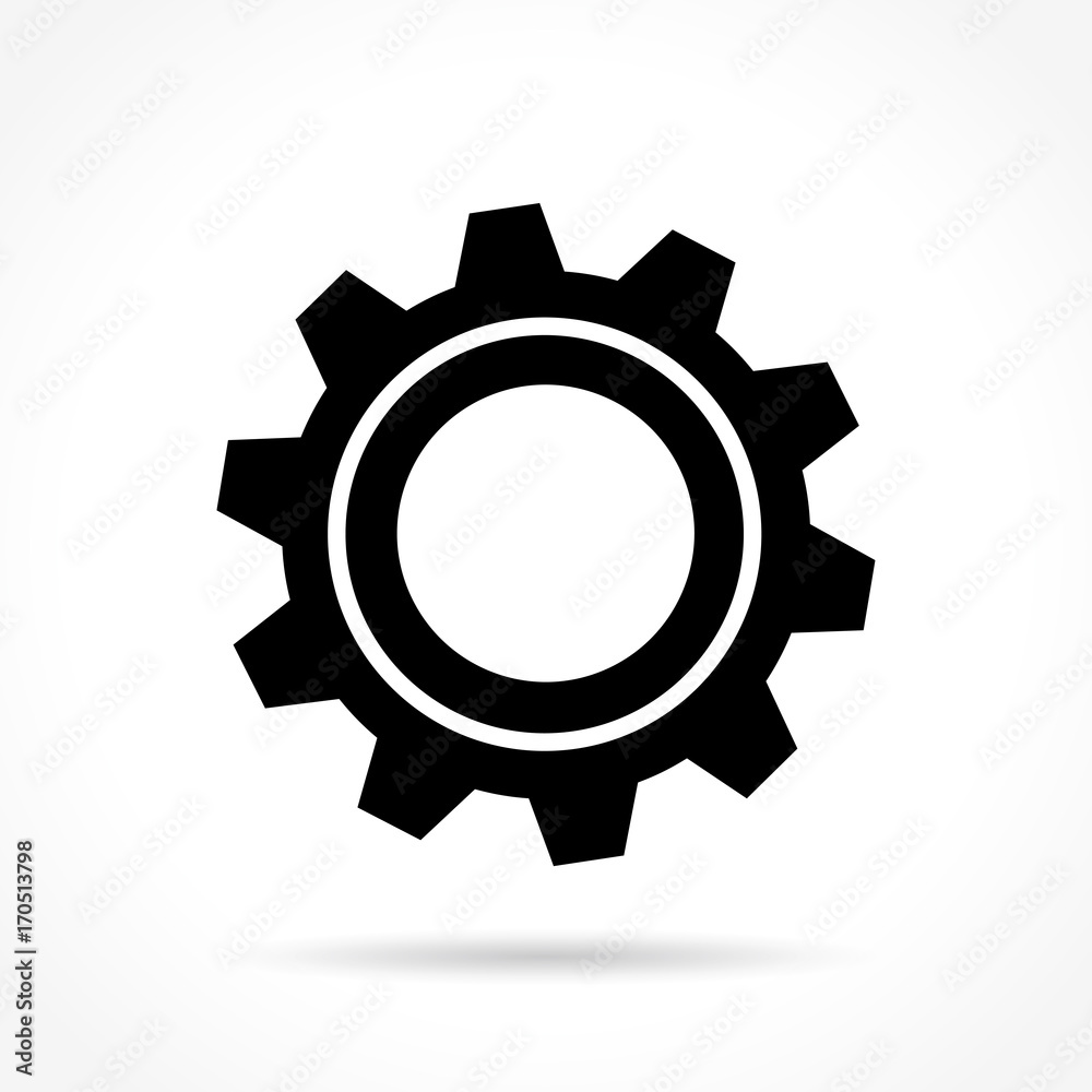 cogwheel icon on white background