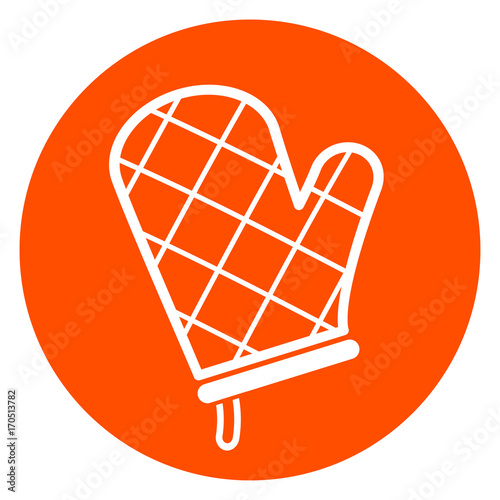 oven glove orange icon