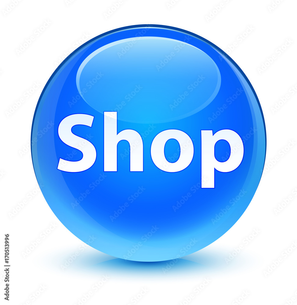 Shop glassy cyan blue round button Shop glassy cyan blue round button