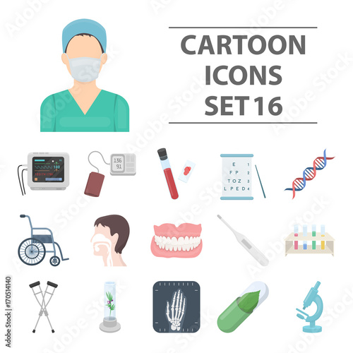 Medicine and hospital set icons in cartoon style. Big collection medicine and hospital vector symbol stock illustration
