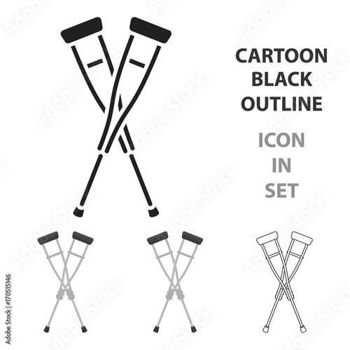 Crutches icon cartoon. Single medicine icon from the big medical, healthcare cartoon.
