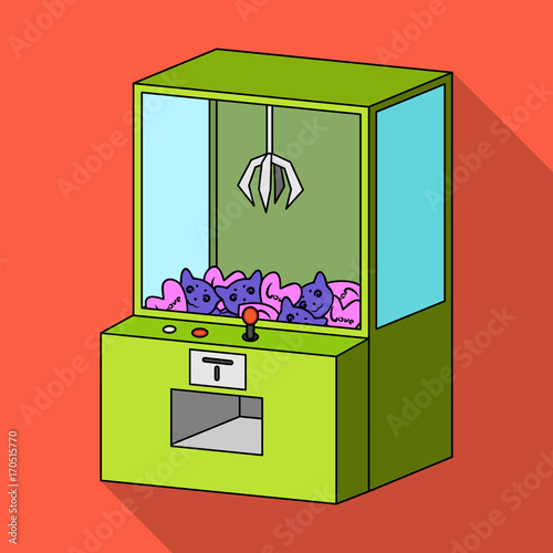 Game terminal with toys. Terminal single icon in flat style isometric vector symbol stock illustration web.