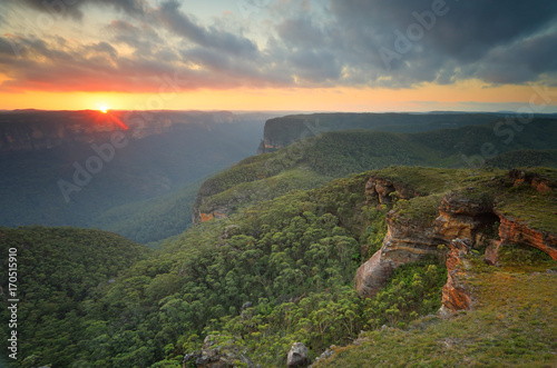 Sunset Blue Mountains Grose Valley photo