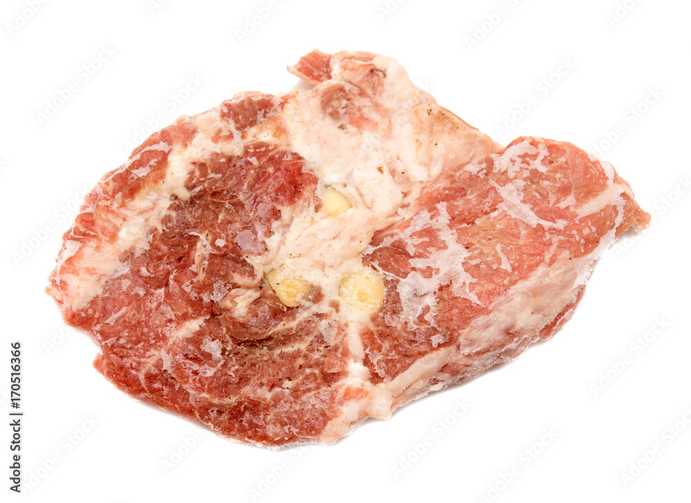 Raw meat steak on a white background Raw meat steak on a white background