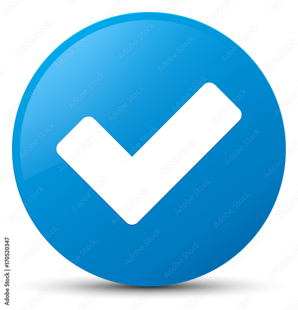 Validate icon cyan blue round button Validate icon cyan blue round button