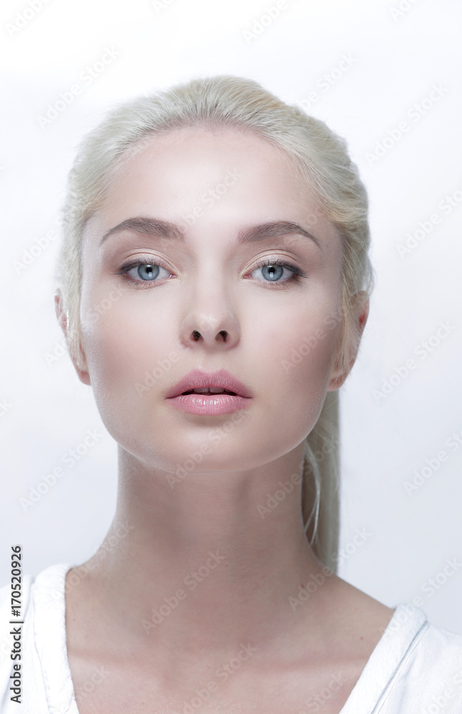 Portrait of a beautiful blond woman with daily make-up Portrait of a beautiful blond woman with daily make-up