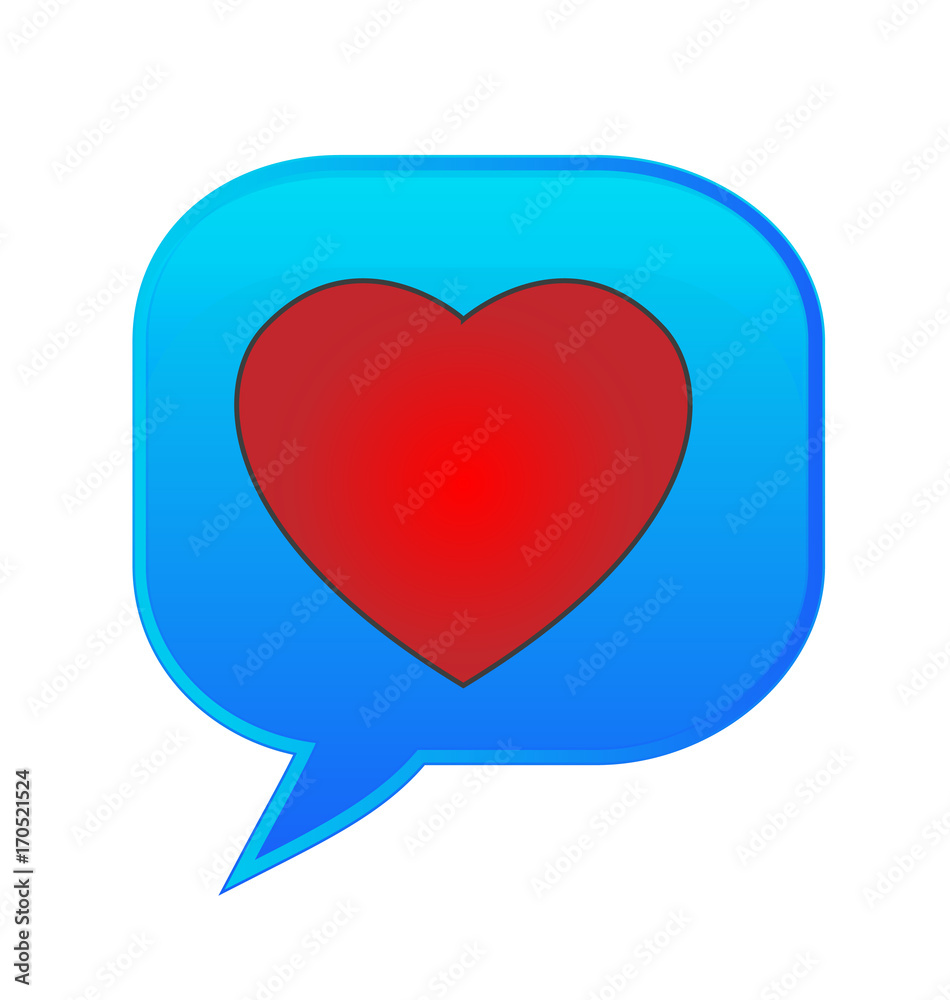 Thinking heart love speech bubble icon vector Thinking heart love speech bubble icon vector