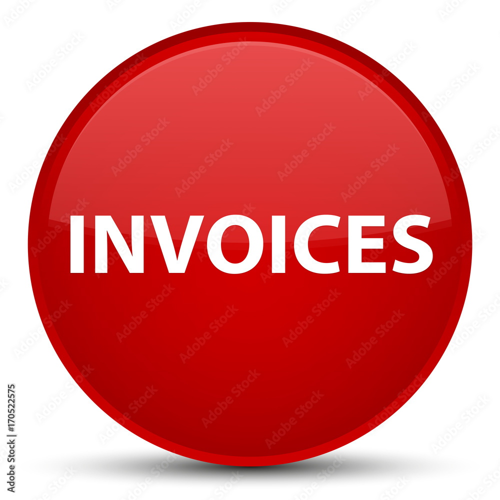 Invoices special red round button Invoices special red round button