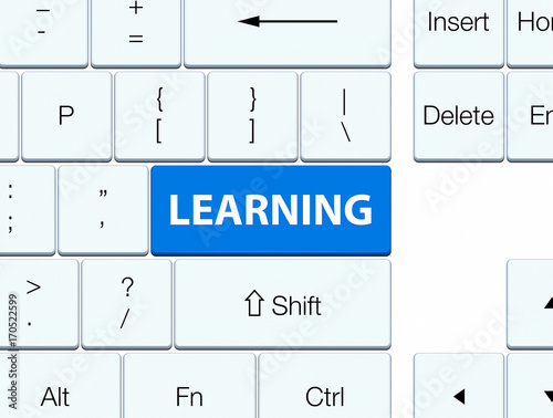 Learning blue keyboard button