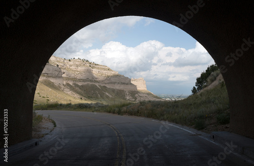 View Road Through Tunnell Scotts Bluff Nebraska
