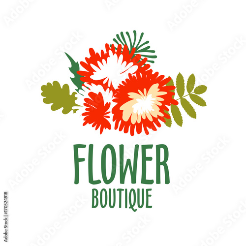 Bright logo for a flower shop. bouquet wedding , floral boutique, beauty salon
