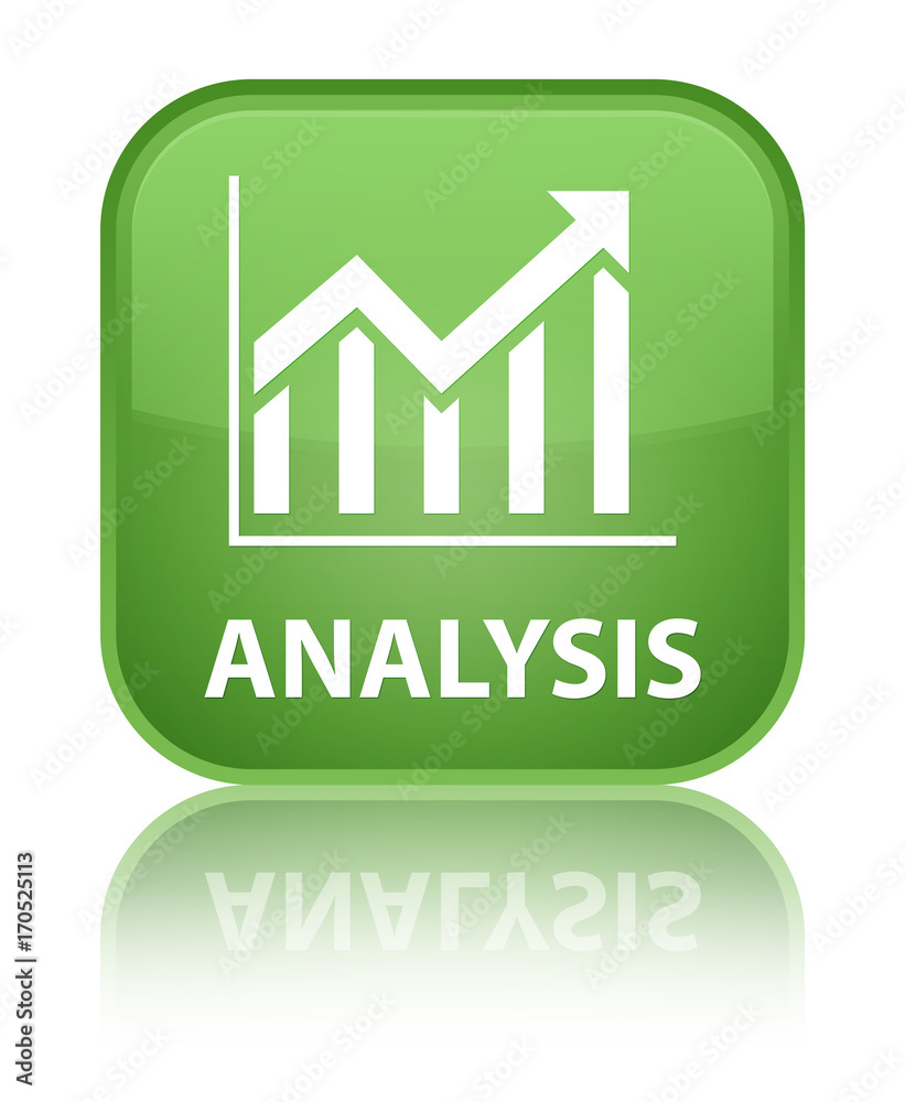 Analysis (statistics icon) special soft green square button Analysis (statistics icon) special soft green square button