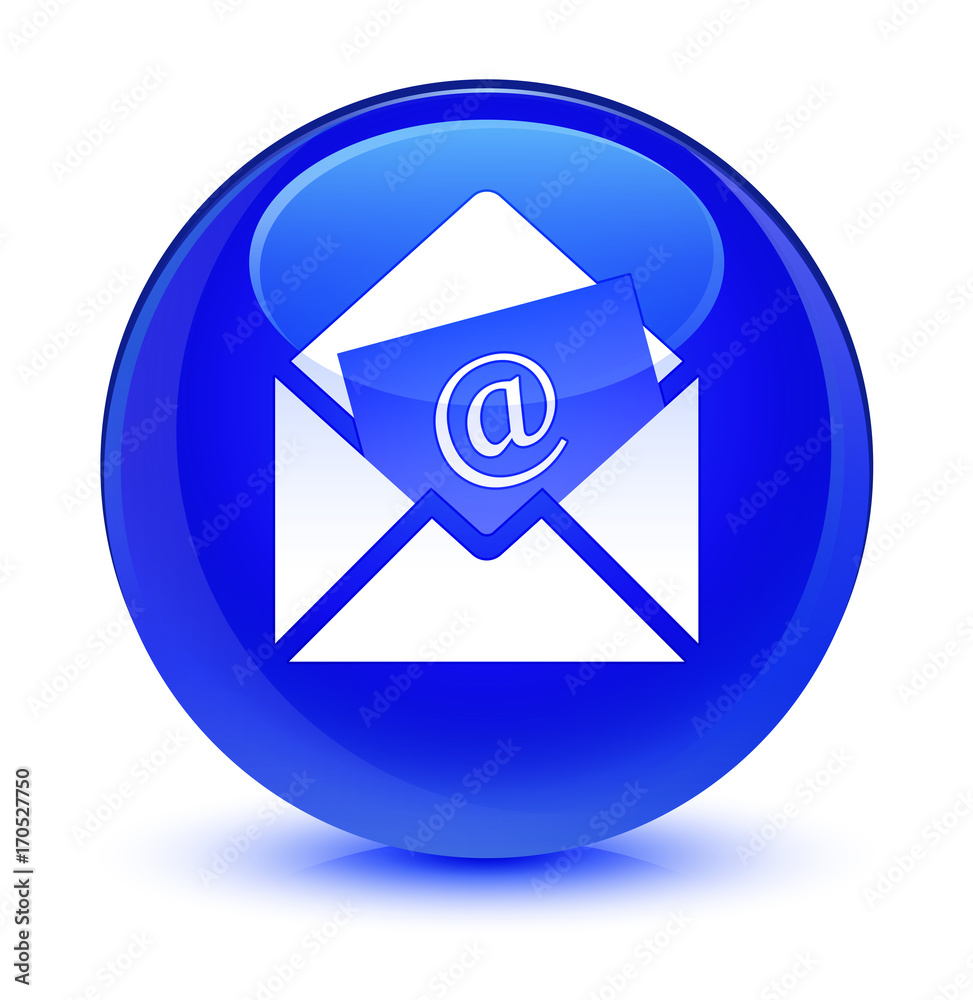 Newsletter email icon glassy blue round button Newsletter email icon glassy blue round button