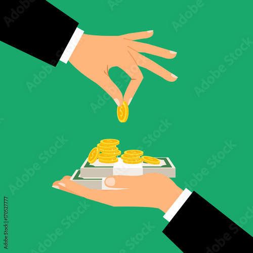 Businessman hands holding money
