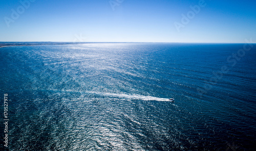 Speeding boat