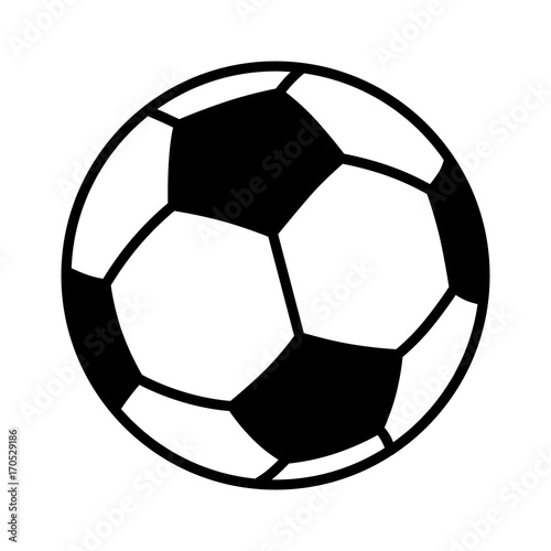 Fototapeta Soccer ball or football flat vector icon for sports apps and websites