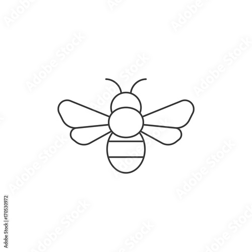Simple bee icon, outline icon
