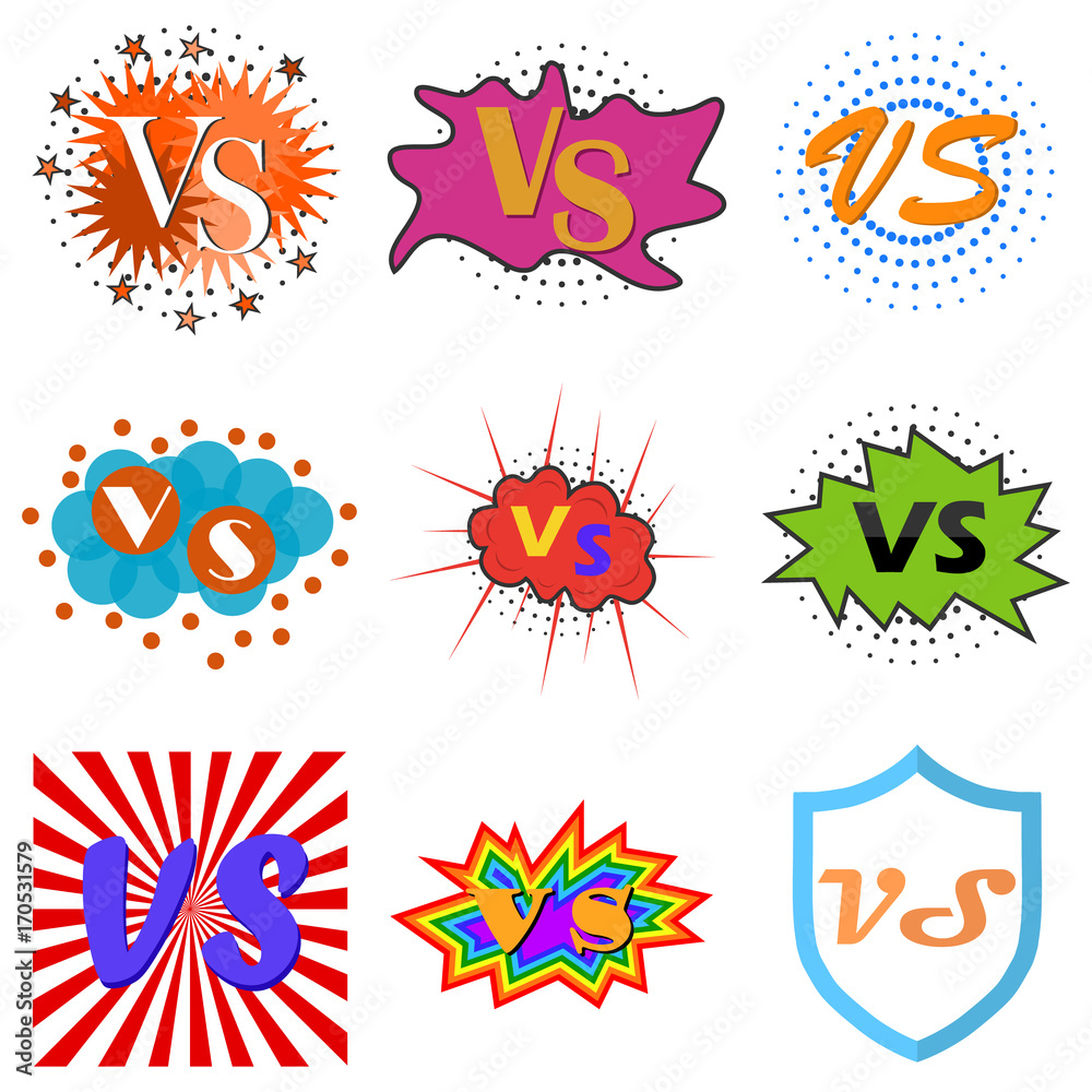Obraz premium Versus or vs confrontation labels