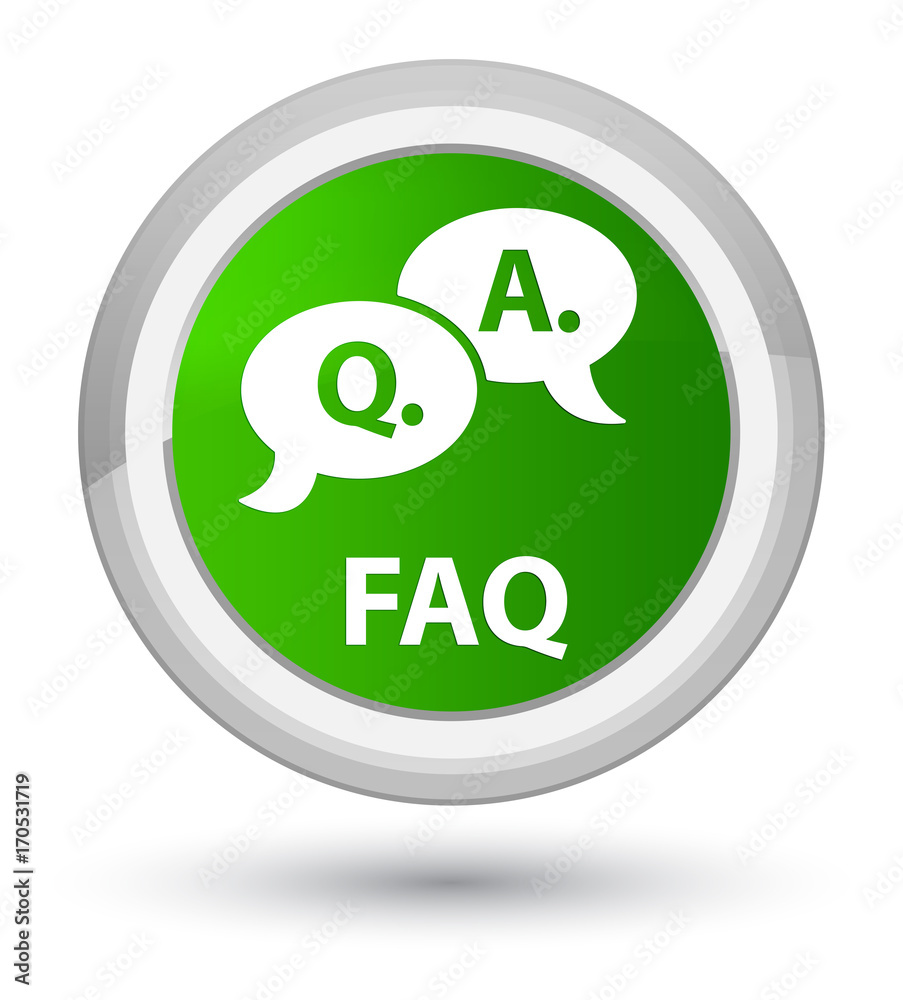 Faq (question answer bubble icon) prime green round button Faq (question answer bubble icon) prime green round button