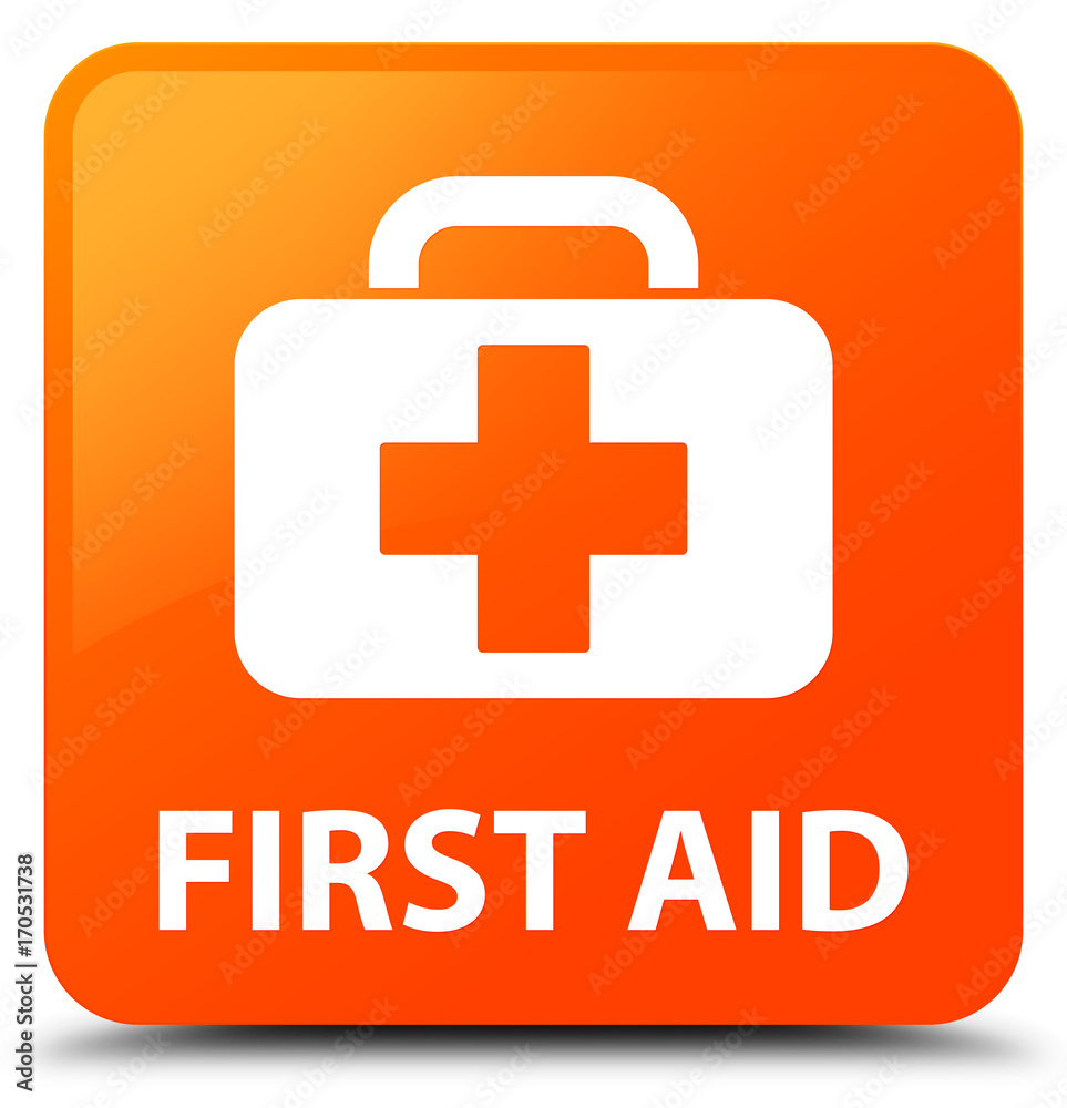 Obraz premium First aid orange square button