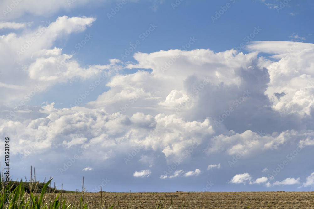 rural landscape with clouds