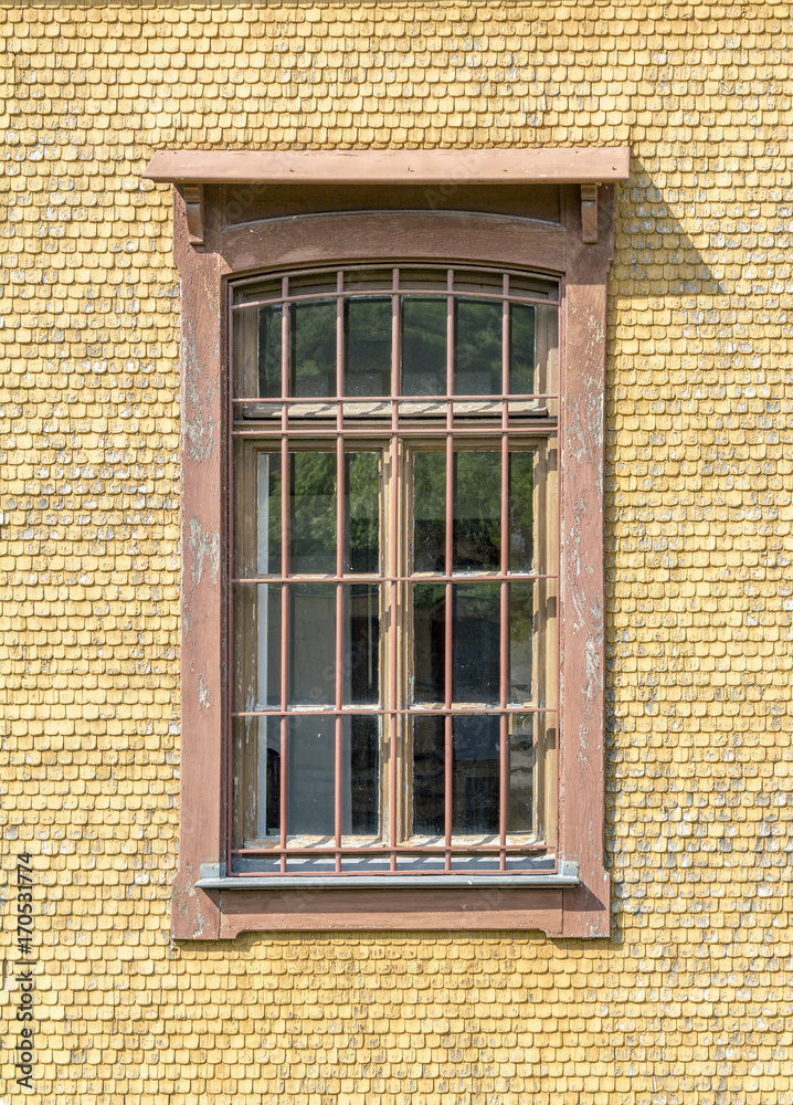 historic house facade with window