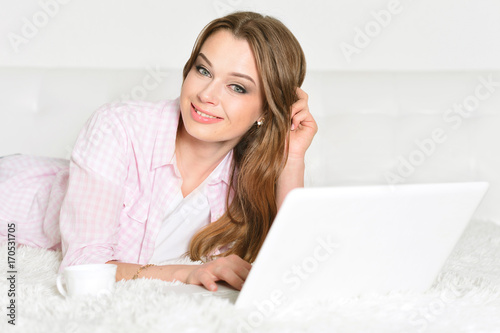 woman using laptop