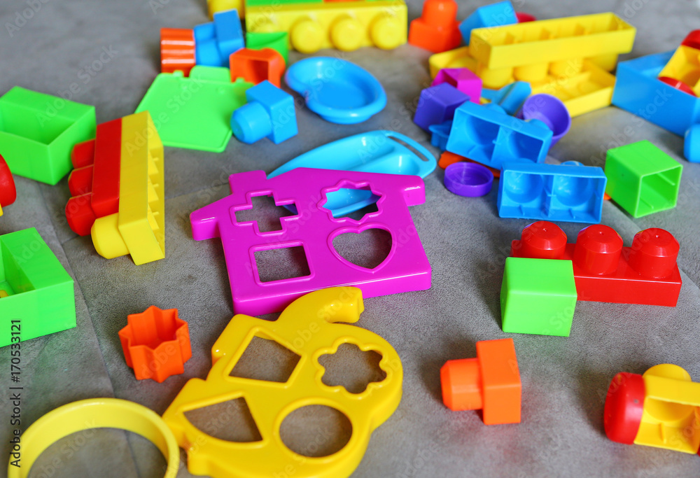 Obraz premium Kids toy fully on sofa at home.