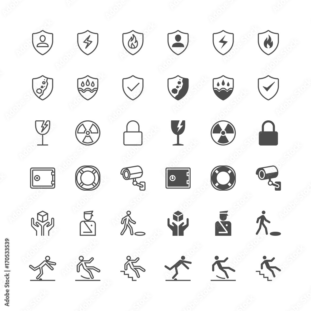 Safety icons, included normal and enable state.