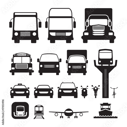 Vehicles, Cars and Transportation in Front View