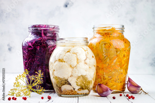 Принти на полотні Sauerkraut variety preserving jars