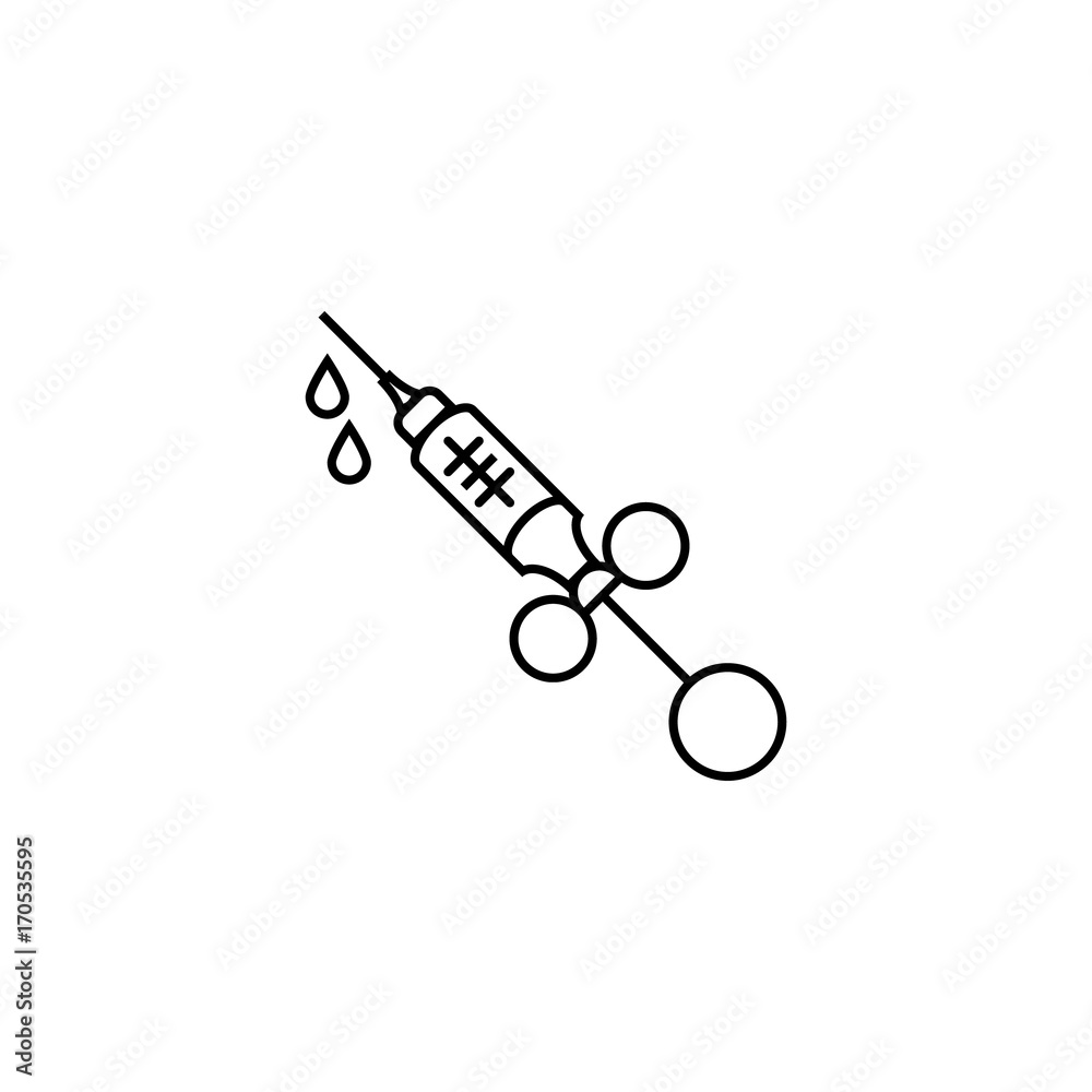 Syringe Icon isolated on white background. Thin line vector illustration. Syringe Icon isolated on white background. Thin line vector illustration.