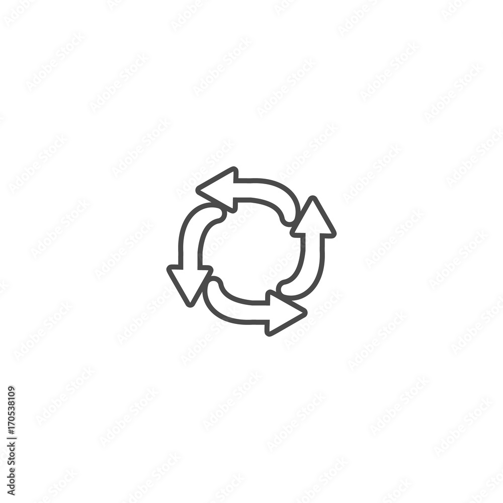 Recycling ecology thin line icon. Protection of the environment and nature linear sign. Ecological symbol for infographic, website or app.