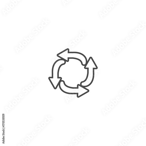 Recycling ecology thin line icon. Protection of the environment and nature linear sign. Ecological symbol for infographic, website or app.