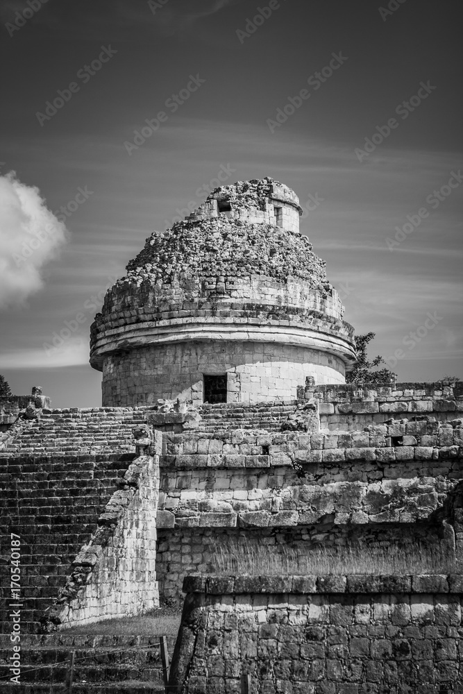 Ancient observatory at Chichen Itza, Yucatan, Mexico