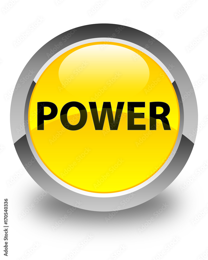Power glossy yellow round button Power glossy yellow round button