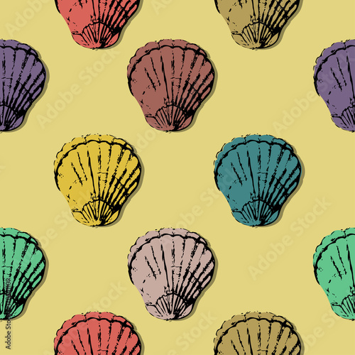 seashells seamless pattern