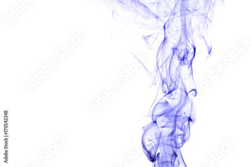 Abstract blue smoke on white background, blue background,blue ink background,beautiful color smoke