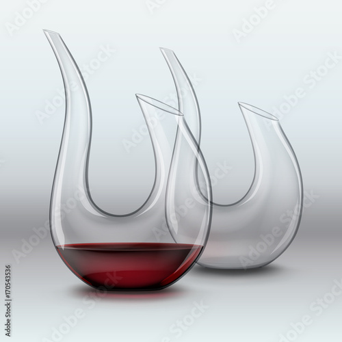 Two graceful decanters
