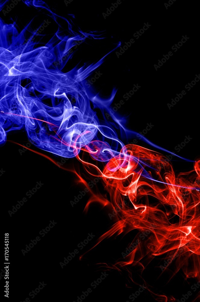 red fire and blue fire background,Red and blue fire on balck background
