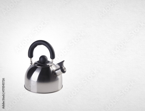 kettle or stainless steel kettle on background.