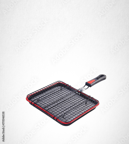 Fototapeta Naklejka Na Ścianę i Meble -  bbq grill pan, barbecue grill camping basket