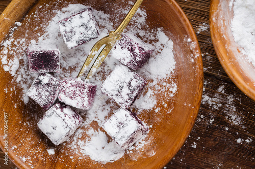 Homemade purple turkish delight recipe photo