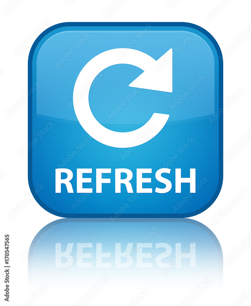 Refresh (rotate arrow icon) special cyan blue square button Refresh (rotate arrow icon) special cyan blue square button