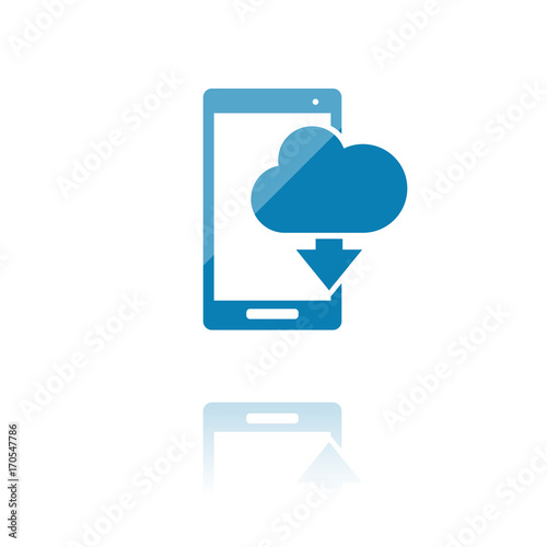 farbiges Symbol - Smartphone und Cloud-Herunterladen-Symbol